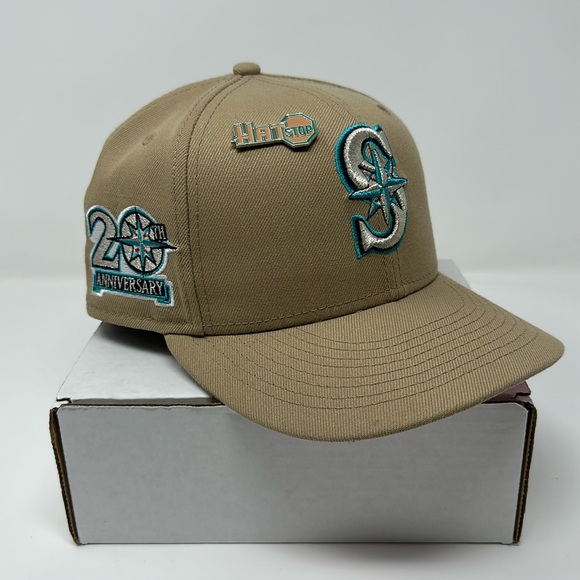 Hat Stop Seattle Mariners Desert Tan Pinky Fitted Hat Size 7 3/8 - Picture 1 of 6